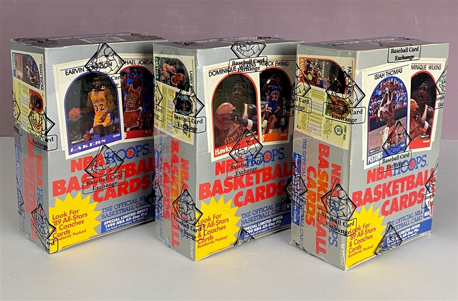 1989 Hoops Series 1 Wax Boxes (3) 36 Packs in Each (BBCE Encapsulated)