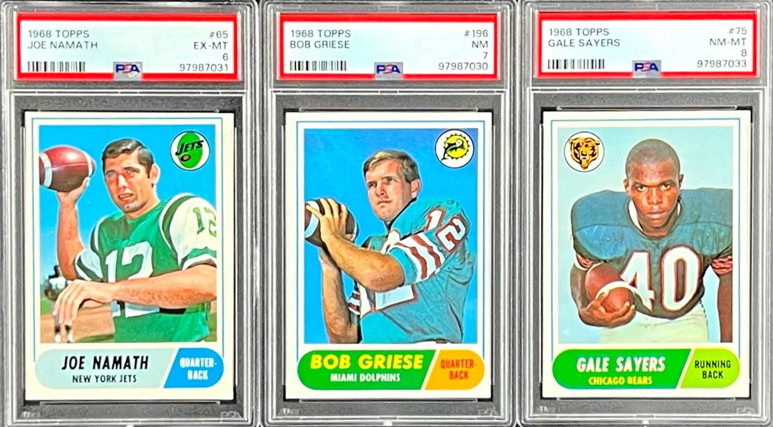 1968 Topps Football Complete Set (219) Incl. #75 Sayers PSA NM-MT 8