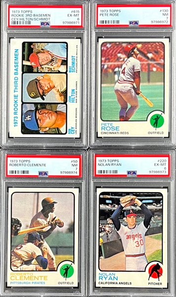 1973 Topps Baseball Complete Set (660) Incl. #615 Mike Schmidt Rookie PSA EX-MT 6