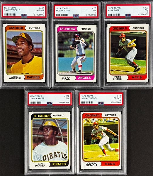 1974 Topps Baseball Complete Set (660) Incl. #456 Dave Winfield Rookie PSA NM-MT 8