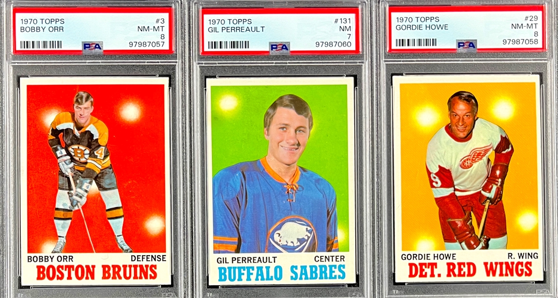 1970 Topps Hockey Complete Set (132) Incl. #3 Bobby Orr PSA NM-MT 8!!