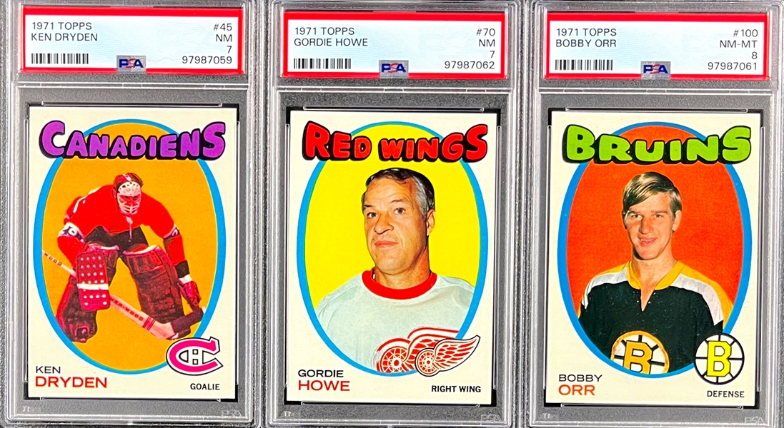 1971 Topps Hockey Complete Set (132) Incl. #100 Bobby Orr PSA NM-MT 8