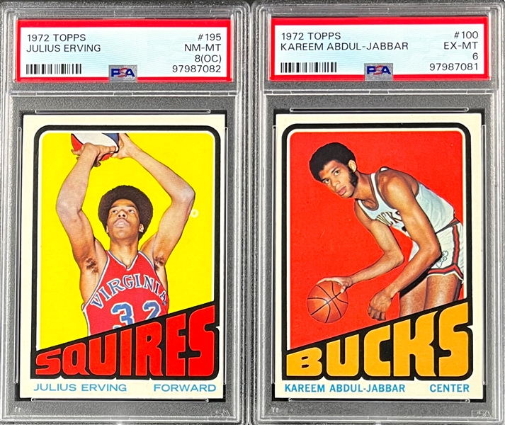 1972 Topps Basketball Complete Set (264) Incl. PSA Graded #195 Julius Erving Rookie