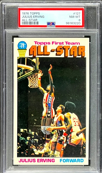 1976 Topps Basketball Complete Set (144) Incl. #127 Julius Erving All Star PSA NM-MT 8