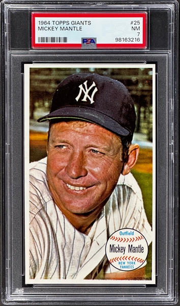 1964 Topps Giants Complete Set (60) Incl. #25 Mickey Mantle PSA NM 7 