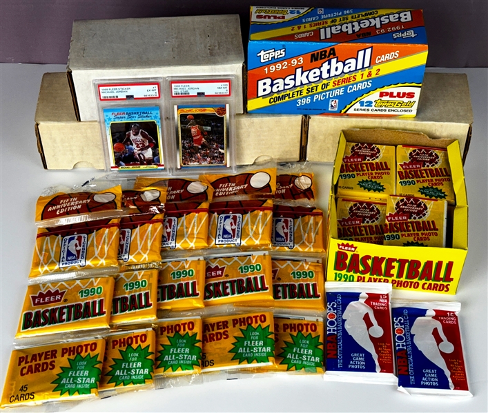 1988-1992 Fleer, Hoops and Topps Basketball Packs and Sets Collection (31 Packs, 3 Complete Sets Plus Extras)