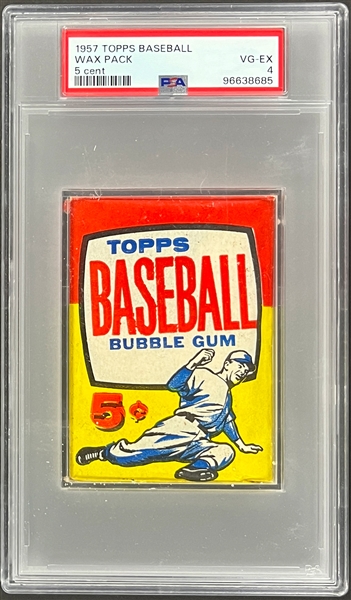 1957 Topps Baseball Unopened Wax Pack - PSA VG-EX 4