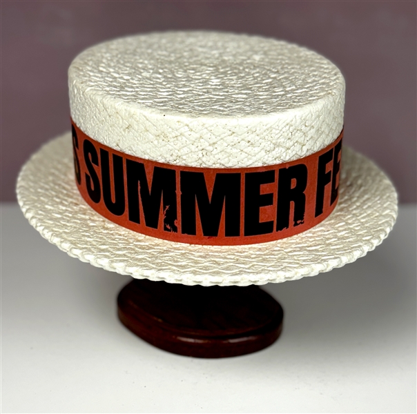 Early 1970s “Elvis Summer Festival / RCA” Styrofoam “Straw” Hat with Bright Red Ban