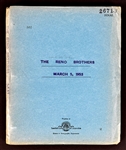 1952 <em>The Reno Brothers</em> Original “FINAL” Script for Elvis Presley’s First Film, <em>Love Me Tender</em>