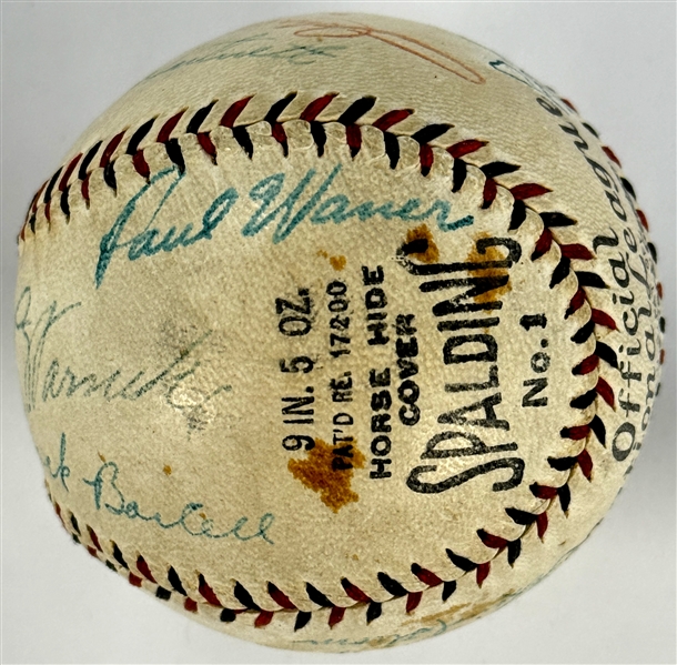 1930s National League Stars Signed Baseball (13 Sigs) Incl. Paul Waner, Rogers Hornsby and Gabby Harntet (Beckett Authentic)