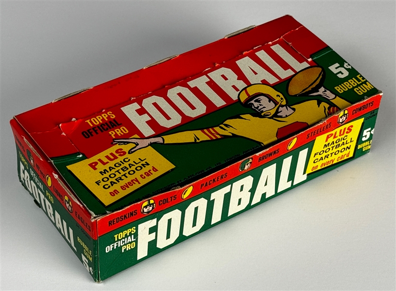 1960 Topps Football 5-Cent Display Box - "Plus Magic Football Cartoon" Variation