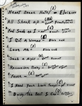 Scotty Moores Signed Set List from Elvis Presleys 1961 Ellis Auditorium Memphis Charity Concert