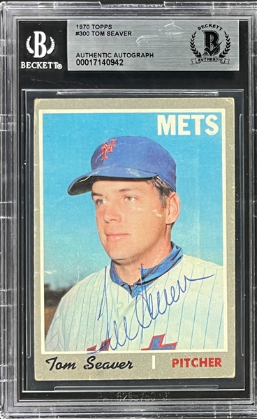 Tom Seaver Signed 1970 Topps #300 Card (Beckett Encapsulated)