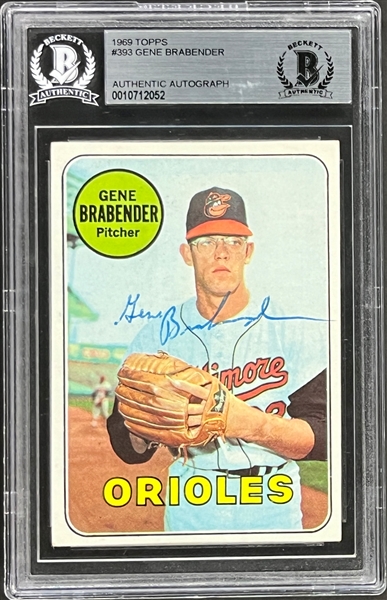 Gene Brabender Signed 1969 Topps #393 Card (Beckett Encapsulated)