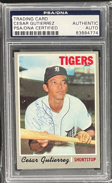 Cesar Gutierrez Signed 1970 Topps #269 Card (PSA/DNA Encapsulated)