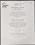 Jan and Dean Signed "Dead Mans Curve" Lyric Sheet (Beckett Authentic)