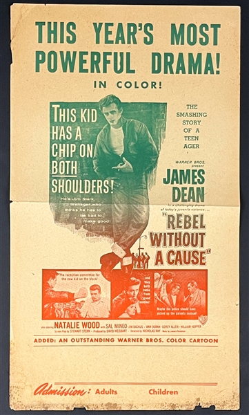 1955 <em>Rebel Without a Cause</em> Movie Herald - James Dean Classic!