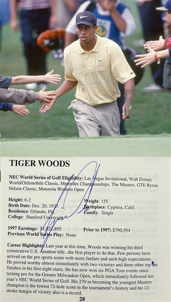 Tiger Woods Signed 1997 NEC World Series of Golf Press Book (Beckett Authentic)