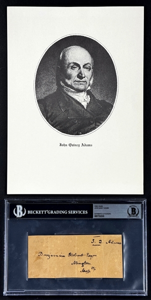 John Quincy Adams (President 1825-1829) Signed Free Frank (Beckett Authentic)