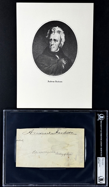 Andrew Jackson (President 1829-1837) Massive Cut Signature Signed While in Office (Beckett Encapsulated)