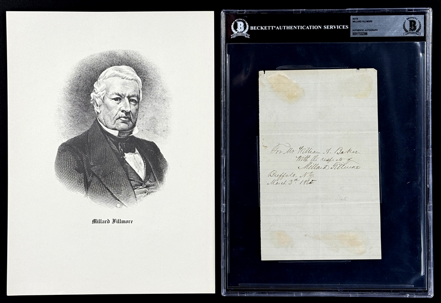 Millard Fillmore (President 1850-1853) Signed Page (Beckett Authentic)