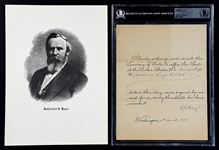 Rutherford B. Hayes (President 1877-1881) Signed Presidential Pardon (Beckett Authentic)