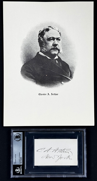 Chester A. Arthur (President 1881-1885) Signed Card (Beckett Authentic)