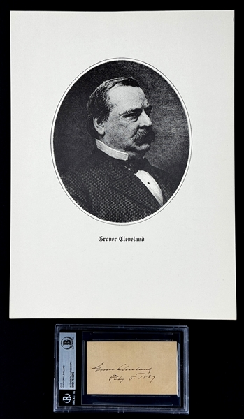 Grover Cleveland (President 1885-1889/1893-1897) Signed Cards as President (Beckett Authentic)