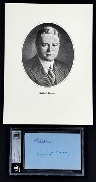 Herbert Hoover (President 1929-1933) Signed Sheet (Beckett Authentic)