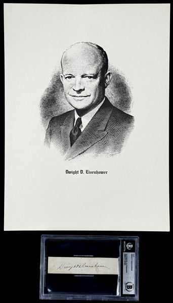 Dwight D. Eisenhower (President 1953-1961) Cut Signature (Beckett Encapsulated)