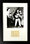 1955 Elvis Presley, Scotty Moore and Bill Black Signed Sheet in Framed Display (Beckett Authentic)