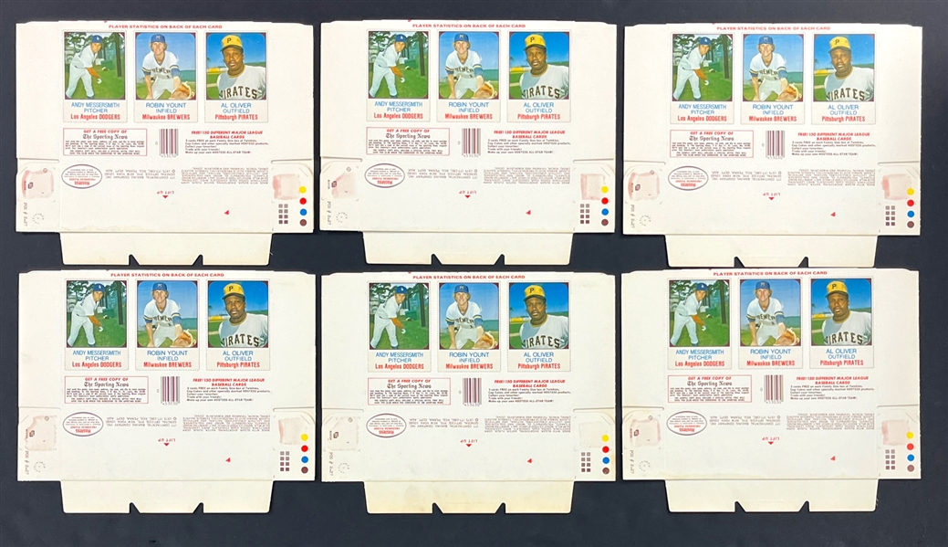 1975 Hostess Robin Yount Rookie Card Complete Boxes (6) 