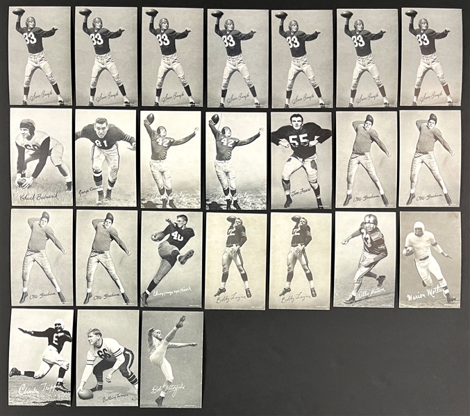 1948-52 W468 Football Exhibit Partial Set (34/60) Plus 64 Duplicates