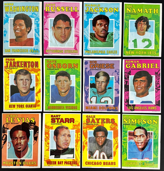 1971 Topps Football Pin-Ups Complete Set (32) Plus 238 Extras!