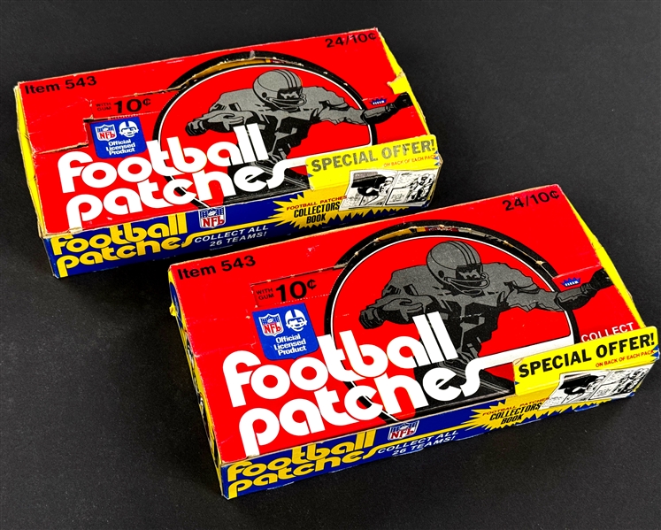 1974 Fleer Football Patches Unopened Wax Boxes (2) - 24 10-Cent Packs in Each