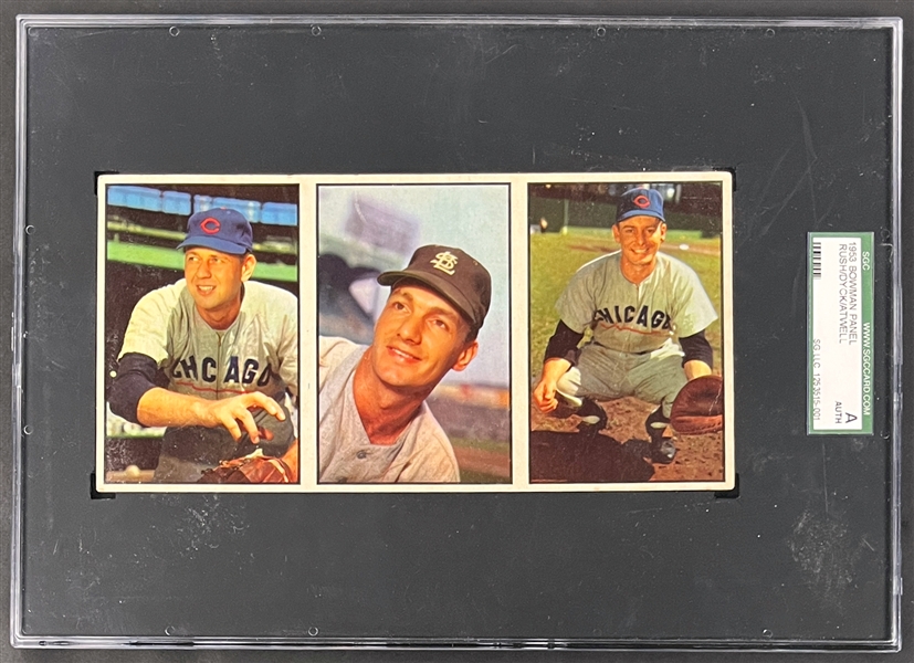 1953 Bowman Color 3-Card Panel - SGC Encapsulated