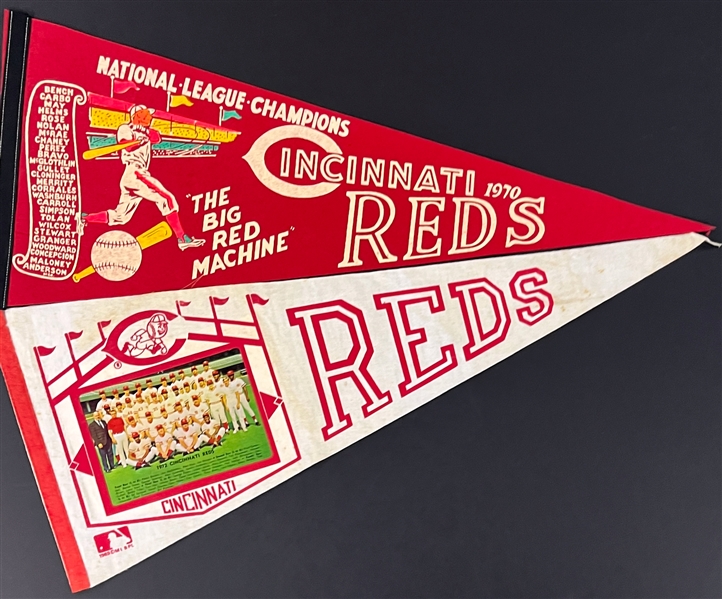 1970 and 1972 Cincinnati Reds "Big Red Machine" Pennants (2)