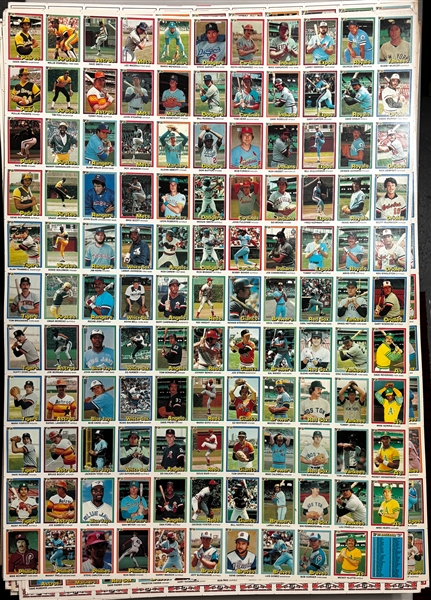 1981 Donruss Baseball Uncut Sheet Bonanza - 225 Sheets with 45 Complete 5-Sheet 605-Card Sets!