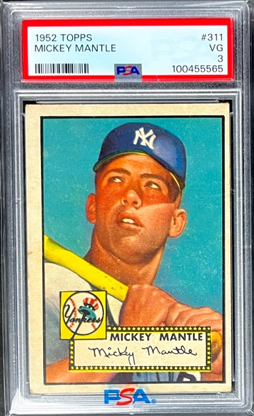 1952 Topps #311 Mickey Mantle Rookie Card - PSA 3 - Fresh to the Hobby from the "Kid" Who Opened the Pack!