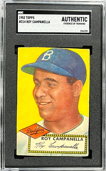 1952 Topps #314 Roy Campanella - SGC Authentic - High Number