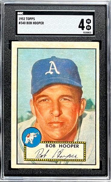 1952 Topps #340 Bob Hooper - SGC VG-EX 4 - High Number