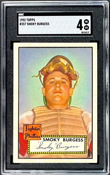 1952 Topps #357 Smokey Burgess - SGC VG-EX 4 - High Number