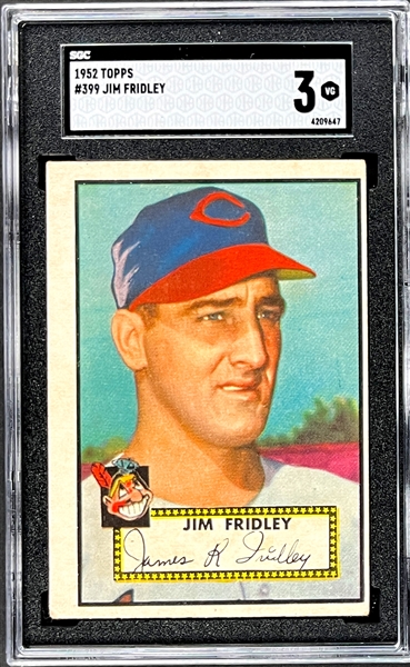 1952 Topps #399 Jim Fridley - SGC VG 3 - High Number