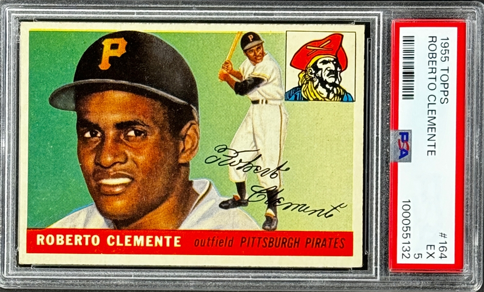 1955 Topps #164 Roberto Clemente - PSA EX 5