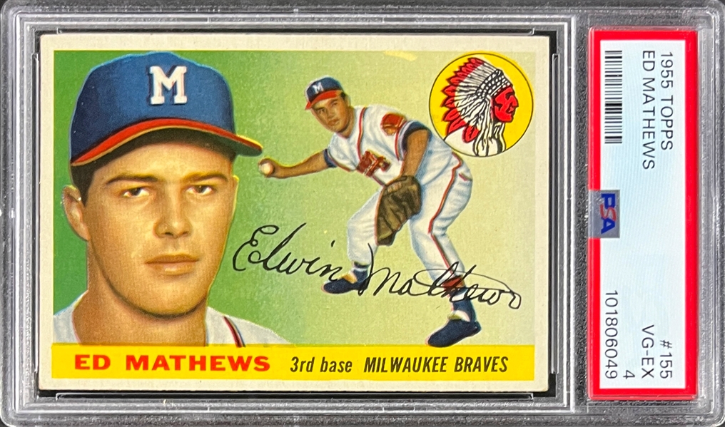 1955 Topps #155 Ed Mathews - PSA VG-EX 4