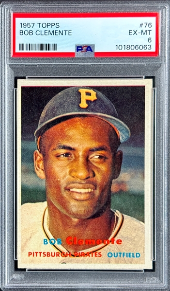 1957 Topps #76 Roberto Clemente - PSA EX-MT 6