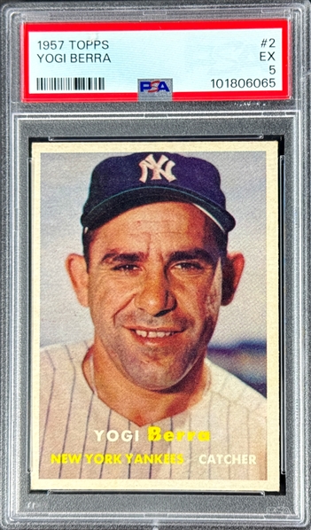 1957 Topps #2 Yogi Berra - PSA EX 5