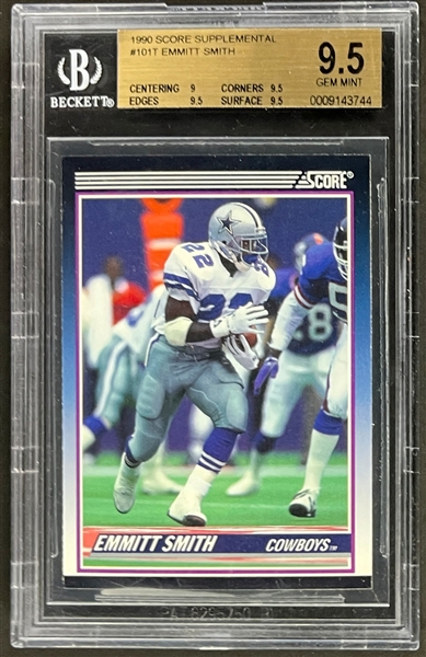 1990 Score Supplemental #101T Emmitt Smith - BGS GEM MINT 9.5