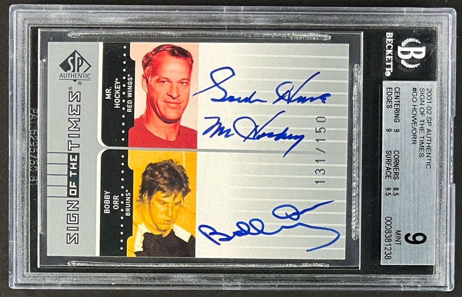 2001-02 SP Authentic “Sign Of The Times” #GO Howe/Orr - BGS MINT 9 / BAS MINT 10