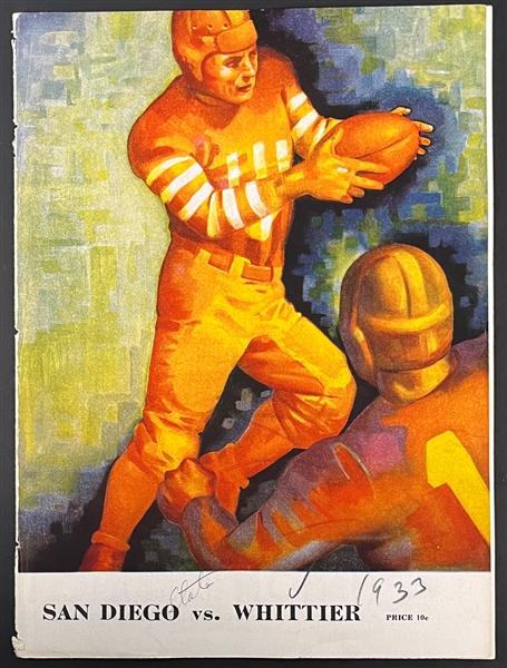 1933 Whittier College vs. San Diego State Football Program